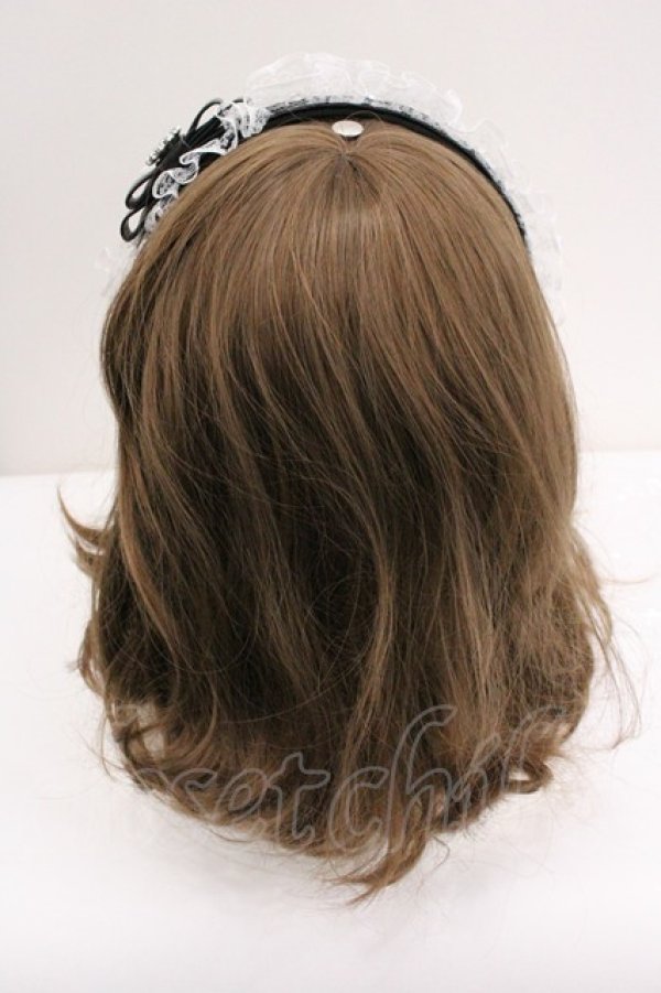 画像3: Ank Rouge / リボンビジューレースカチューシャ  黒Ｘ白 I-26-01-27-107-CA-AC-SA-ZI (3)