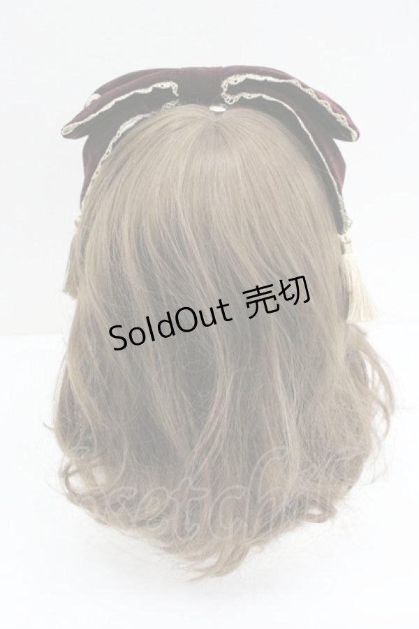 画像3: axes femme kawaii / タッセル付リボンヘッドドレス  ボルドー I-26-01-27-108-AX-AC-SA-ZI (3)