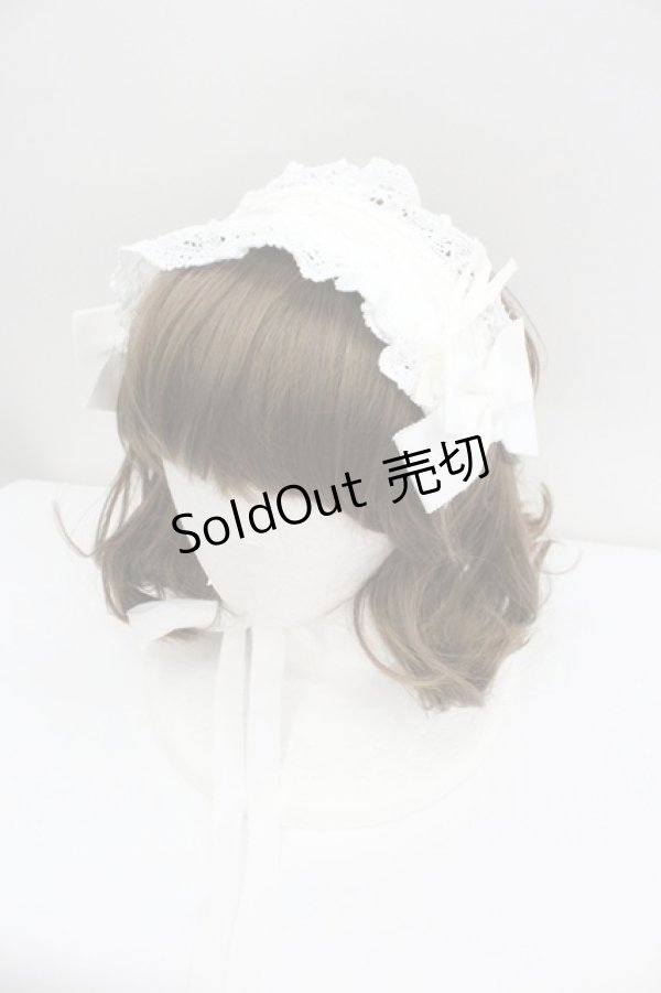 画像1: BABY,THE STARS SHINE BRIGHT / はしごレースのスピンドールヘッドドレス(バーバリー)  白 I-26-01-27-109-BA-AC-SA-ZI (1)