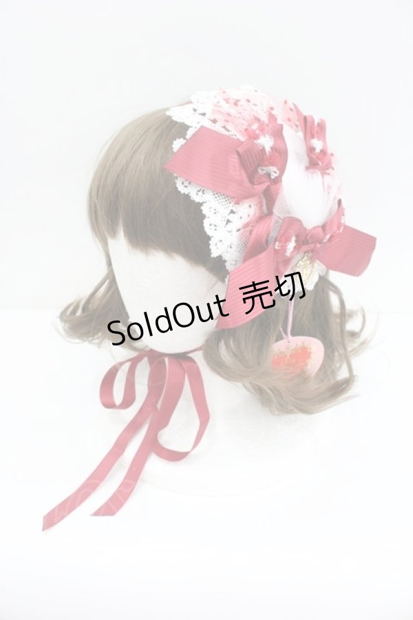 画像1: BABY,THE STARS SHINE BRIGHT / いちごのCharlotteヘッドドレス  ピンクＸ赤 I-26-01-27-114-BA-AC-SA-ZI (1)