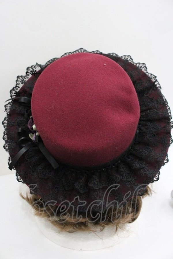 画像3: axes femme / 巻きバラレースカンカン帽  ボルドー I-26-01-27-011-AX-AC-SA-ZI (3)