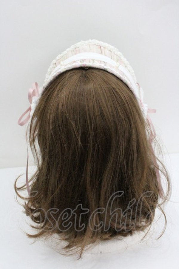 画像3: Hoshibako Works / フルール・ド・シフォン ハーフボンネット  ピンク I-26-01-27-120-LO-AC-SA-ZI (3)