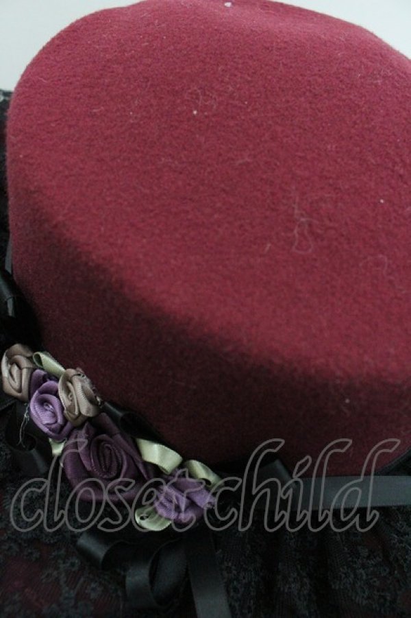 画像4: axes femme / 巻きバラレースカンカン帽  ボルドー I-26-01-27-011-AX-AC-SA-ZI (4)