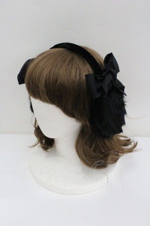 画像: Jane Marple / ファーリボンイヤーマフ  黒 I-26-01-27-124-JM-ZA-SA-ZI
