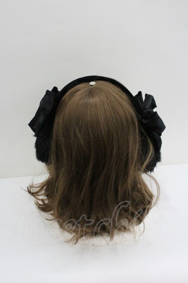 画像2: Jane Marple / ファーリボンイヤーマフ  黒 I-26-01-27-124-JM-ZA-SA-ZI (2)