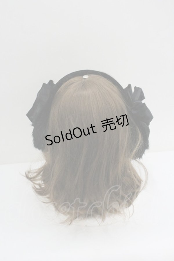 画像2: Jane Marple / ファーリボンイヤーマフ  黒 I-26-01-27-124-JM-ZA-SA-ZT0206V (2)