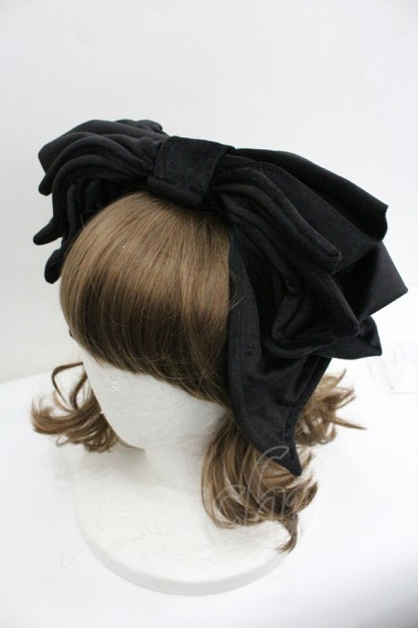 画像3: Hoshibako Works / お人形風ラッピングリボンカチューシャ  黒 I-26-01-27-014-LO-AC-SA-ZI (3)