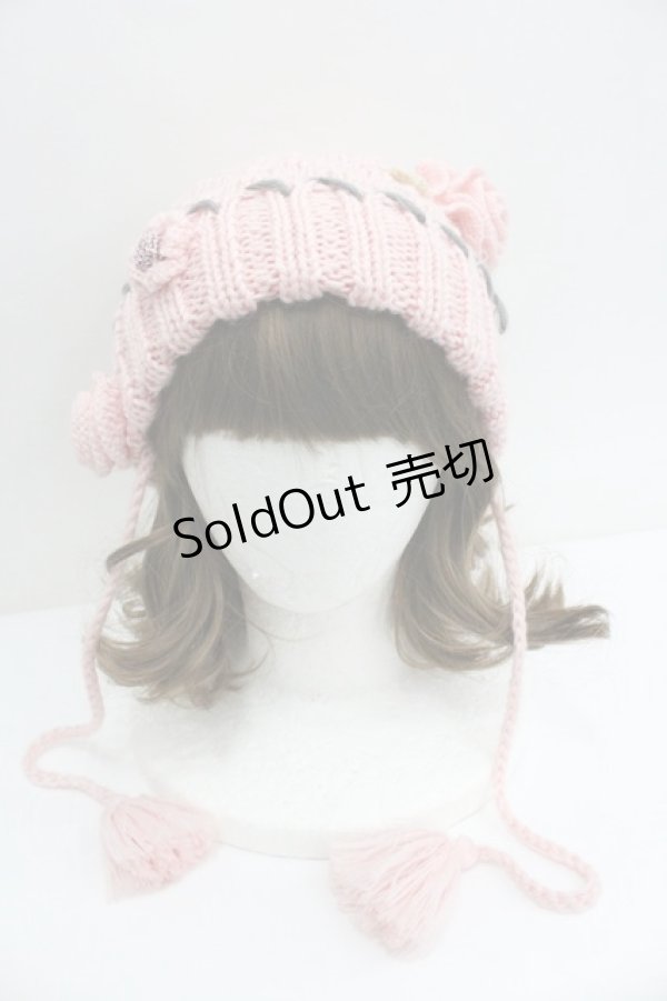 画像2: MILK / モチーフ付きニット帽  ピンク I-26-01-27-015-ML-ZA-SA-ZI (2)