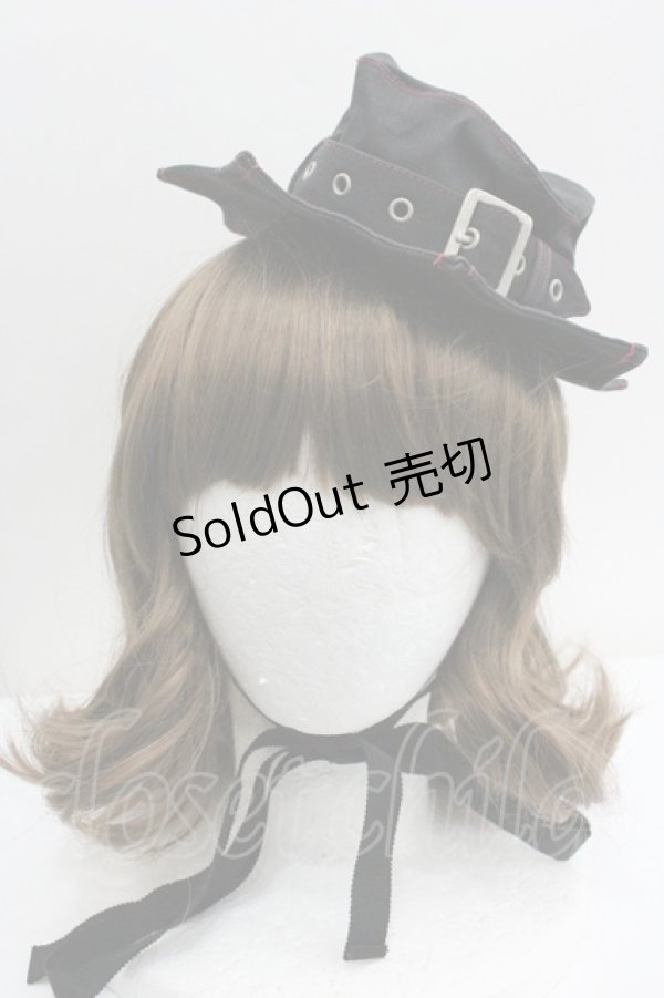 画像2: GOTHPUNKその他(買取対象外) / 変形ベルトミニハット  黒Ｘ赤 I-26-01-27-002-PU-AC-SA-ZI (2)