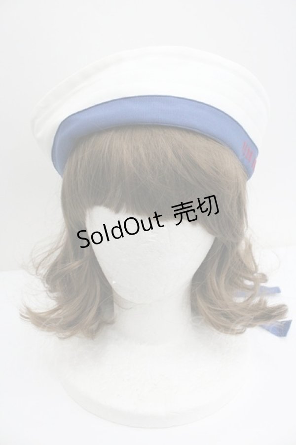 画像2: PINK HOUSE / 配色セーラーハット  シロ×ブルー I-26-01-27-016-LO-AC-SA-ZI (2)