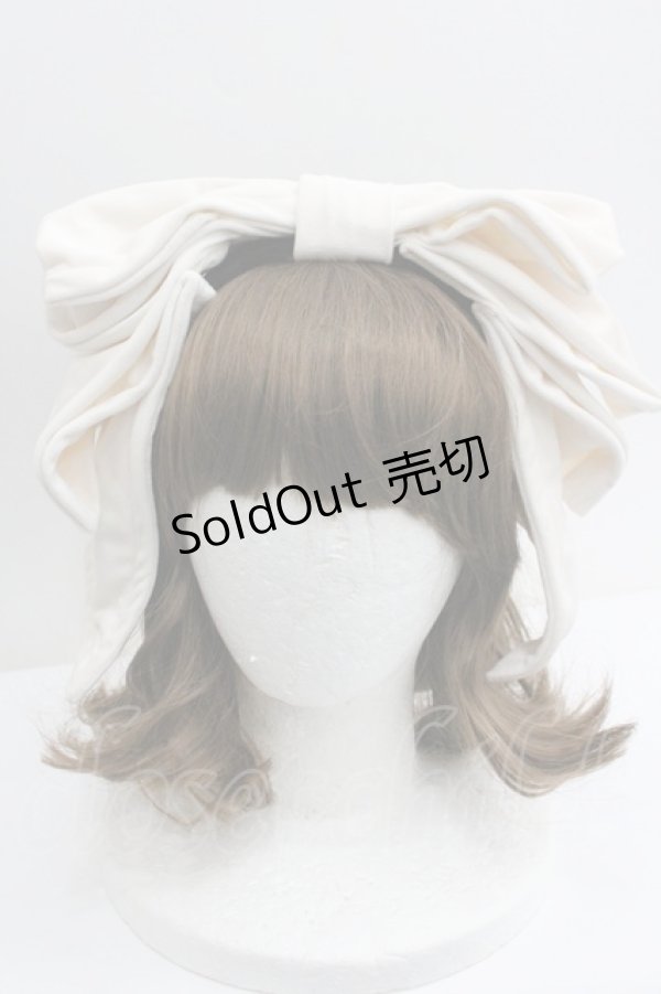 画像1: Hoshibako Works / お人形風ラッピングリボンカチューシャ  アイボリー I-26-01-27-003-LO-AC-SA-ZI (1)