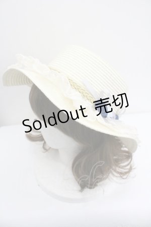 画像: axes femme / 巻き薔薇レース雑材カンカン帽  アイボリーＸブルー I-26-01-27-021-AX-AC-SA-ZI