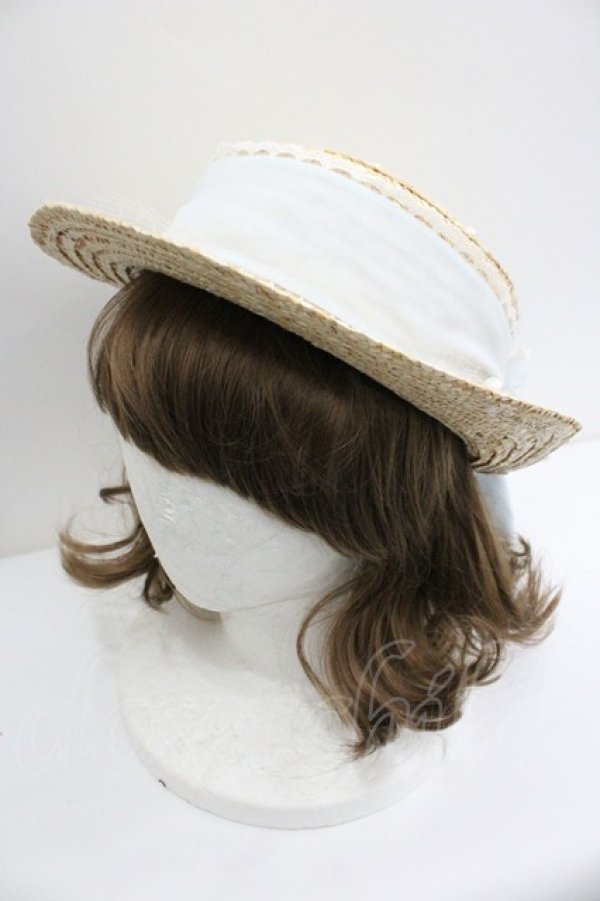 画像1: Amavel / パールリボンカンカン帽  サックス I-26-01-27-026-CA-AC-SA-ZI (1)