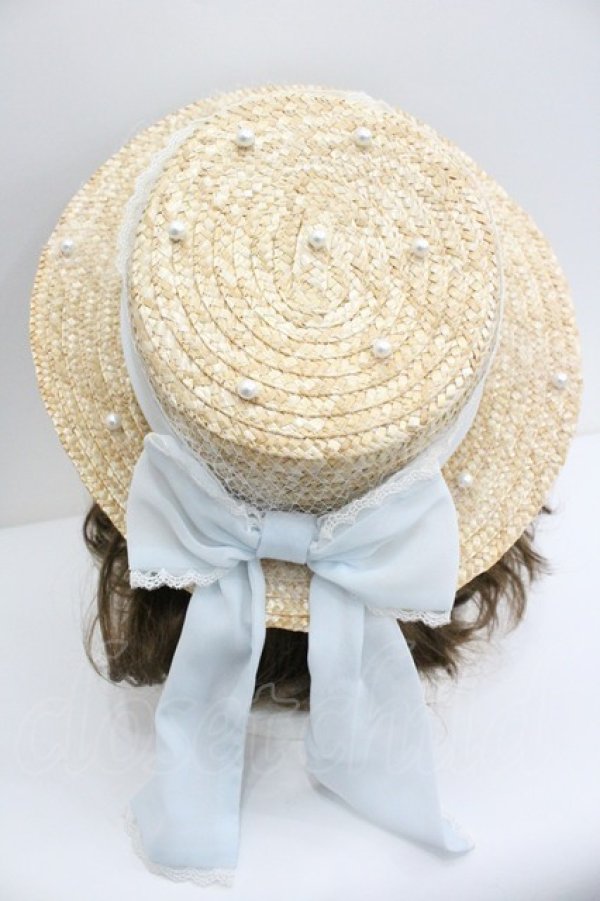 画像3: Amavel / パールリボンカンカン帽  サックス I-26-01-27-026-CA-AC-SA-ZI (3)