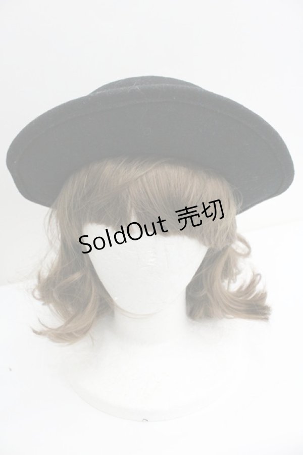 画像2: ALICE and the PIRATES / The Wizarding platform〜蒸気機関と霧の街の幻〜柄カンカン帽  黒 I-26-01-27-029-PA-AC-SA-ZTK033 (2)