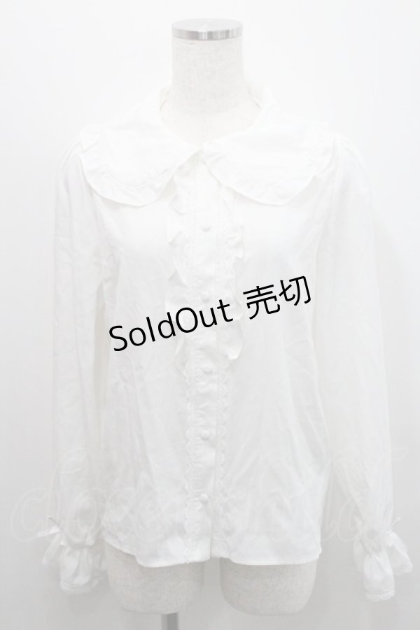 画像1: m petit by misako / AM マルエリフリルブラウス M 白 I-26-01-29-001-LO-BL-SA-ZI (1)