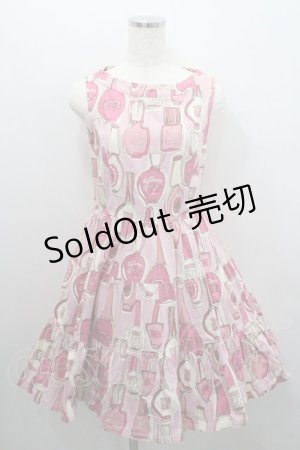 画像: Emily Temple cute / ネイルポリッシュ柄ジャンパースカート  ピンク I-26-01-29-033-0-OP-TE-ZI