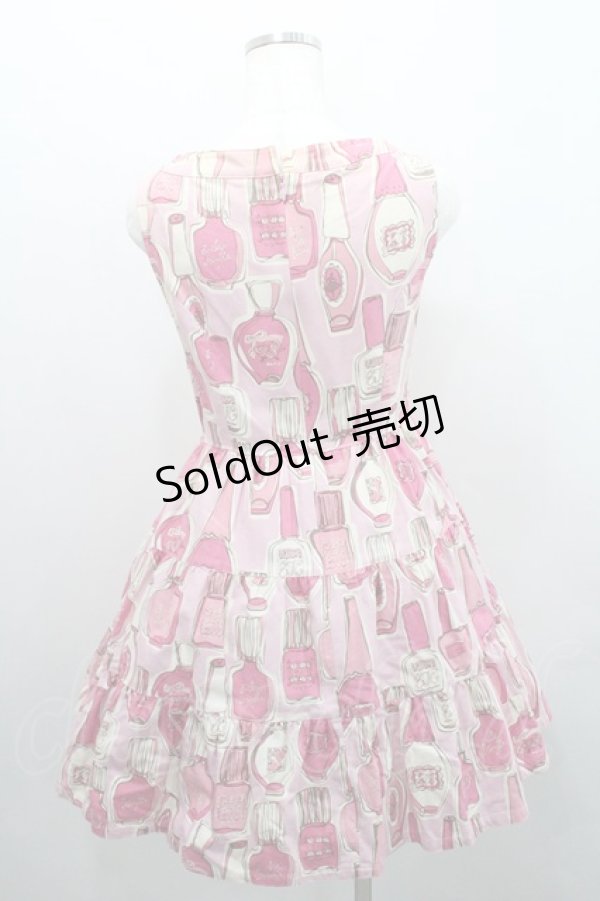 画像2: Emily Temple cute / ネイルポリッシュ柄ジャンパースカート  ピンク I-26-01-29-033-0-OP-TE-ZI (2)