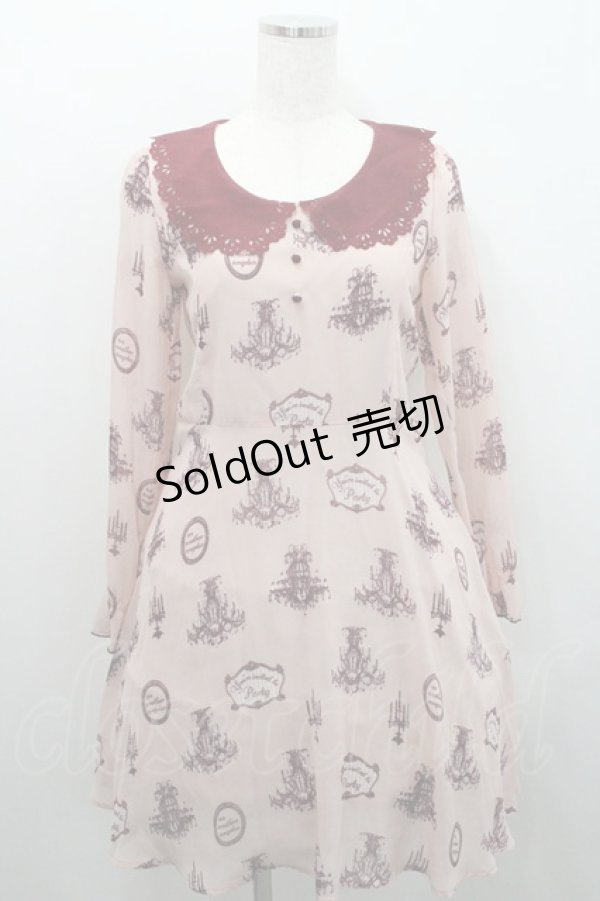 画像1: an another angelus / シャンデリアプリントワンピース F ピンク I-26-01-29-037-CA-OP-TE-ZI (1)