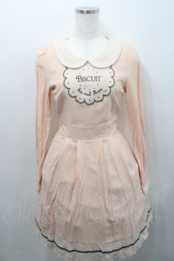 画像1: Amavel / ビスケットワッペンワンピース F ピンク I-26-01-29-038-CA-OP-TE-ZI (1)