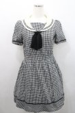 画像1: Fi.n.t / ギンガムチェックセーラーワンピース F 黒×白 I-26-01-29-040-CA-OP-TE-ZI (1)