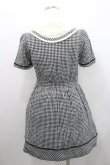 画像2: Fi.n.t / ギンガムチェックセーラーワンピース F 黒×白 I-26-01-29-040-CA-OP-TE-ZI (2)