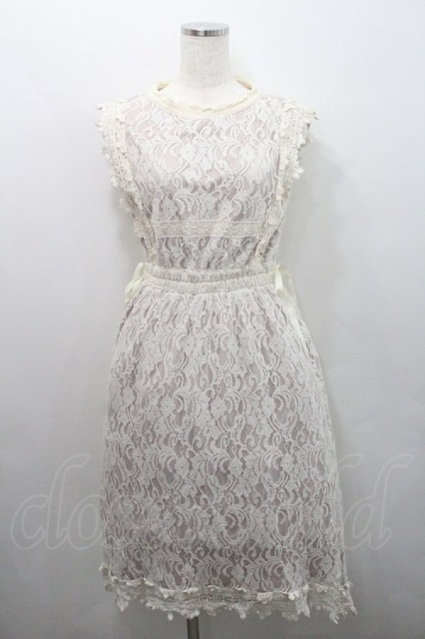 画像1: axes femme POETIQUE / レースノースリーブワンピース  アイボリー I-26-01-29-043-AX-OP-SA-ZI (1)