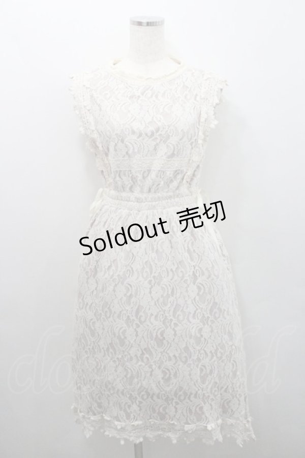 画像1: axes femme POETIQUE / レースノースリーブワンピース  アイボリー I-26-01-29-043-AX-OP-SA-ZI (1)