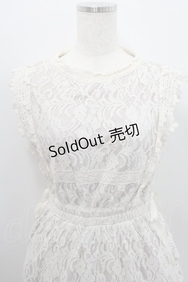 画像3: axes femme POETIQUE / レースノースリーブワンピース  アイボリー I-26-01-29-043-AX-OP-SA-ZI (3)