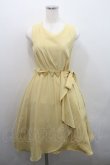 画像1: axes femme / サイドリボン&レースノースリーブワンピース  イエロー I-26-01-29-044-AX-OP-SA-ZI (1)