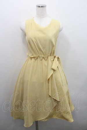 画像: axes femme / サイドリボン&レースノースリーブワンピース  イエロー I-26-01-29-044-AX-OP-SA-ZI