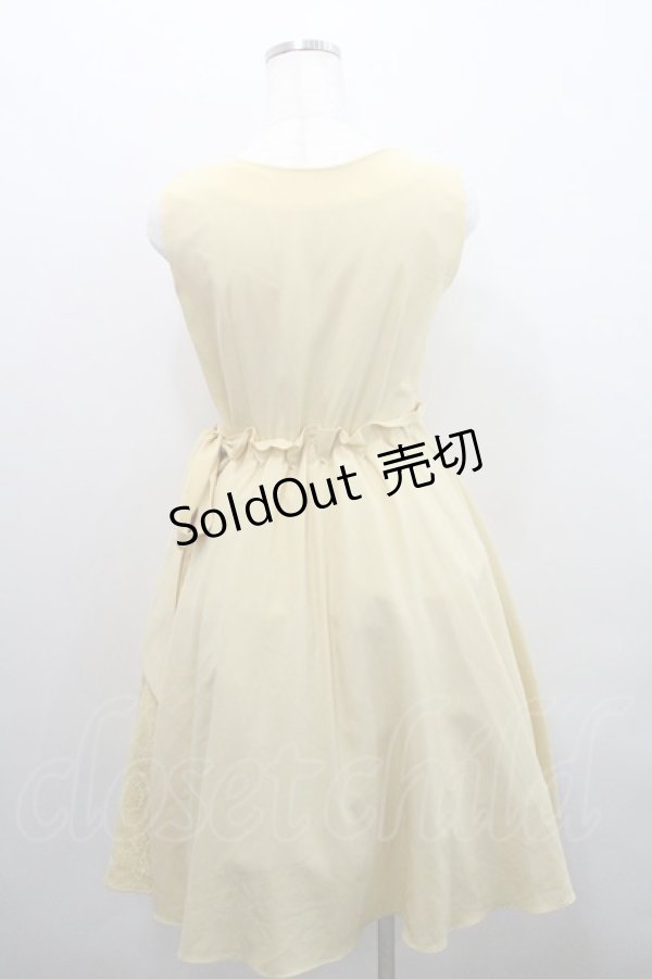 画像2: axes femme / サイドリボン&レースノースリーブワンピース  イエロー I-26-01-29-044-AX-OP-SA-ZI (2)