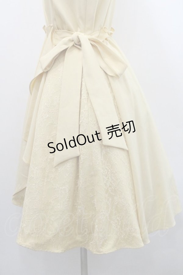 画像3: axes femme / サイドリボン&レースノースリーブワンピース  イエロー I-26-01-29-044-AX-OP-SA-ZI (3)