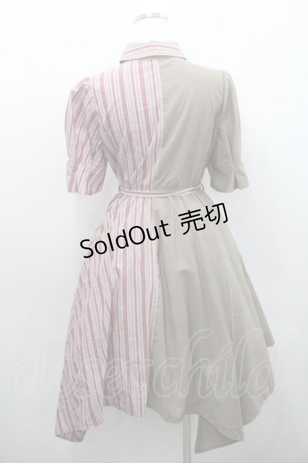 画像2: axes femme / バイカラーイレヘムワンピース  ピンクＸブラウン I-26-01-29-045-AX-OP-SA-ZI (2)