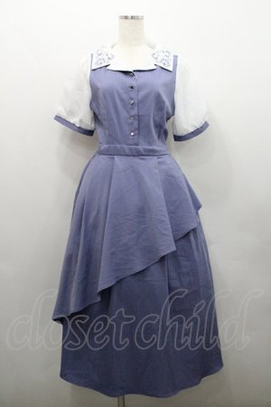 画像: axes femme / 星座刺繍アシメドッキングワンピース  パープルＸ白 I-26-01-29-048-AX-OP-SA-ZI