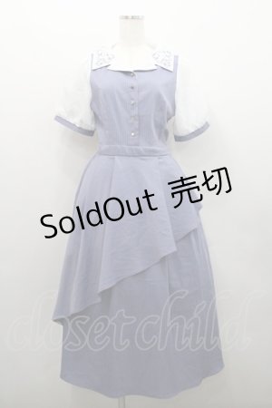 画像: axes femme / 星座刺繍アシメドッキングワンピース  パープルＸ白 I-26-01-29-048-AX-OP-SA-ZI