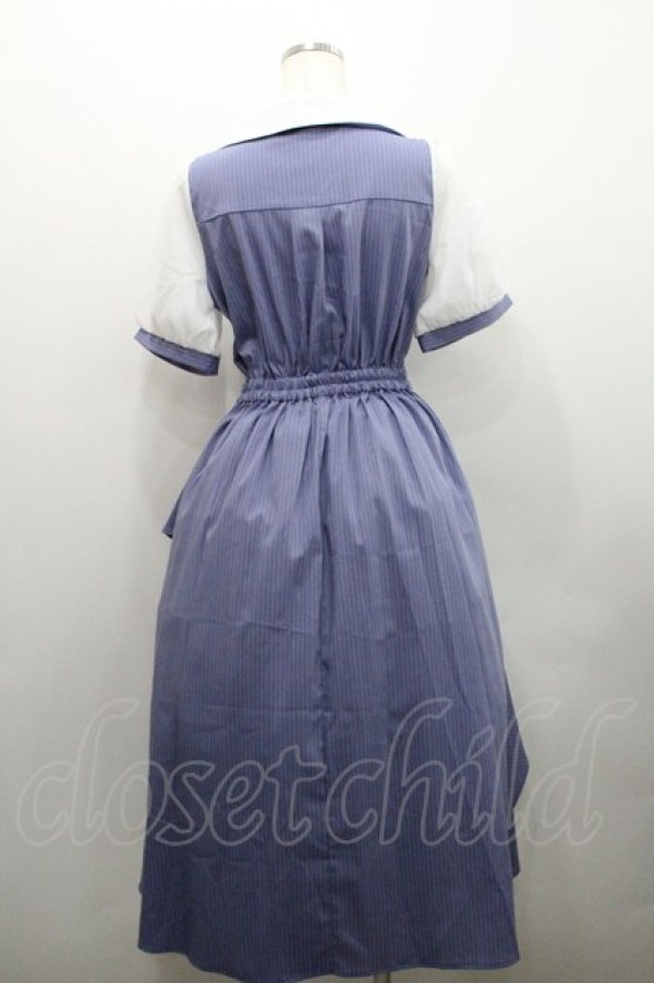 画像2: axes femme / 星座刺繍アシメドッキングワンピース  パープルＸ白 I-26-01-29-048-AX-OP-SA-ZI (2)