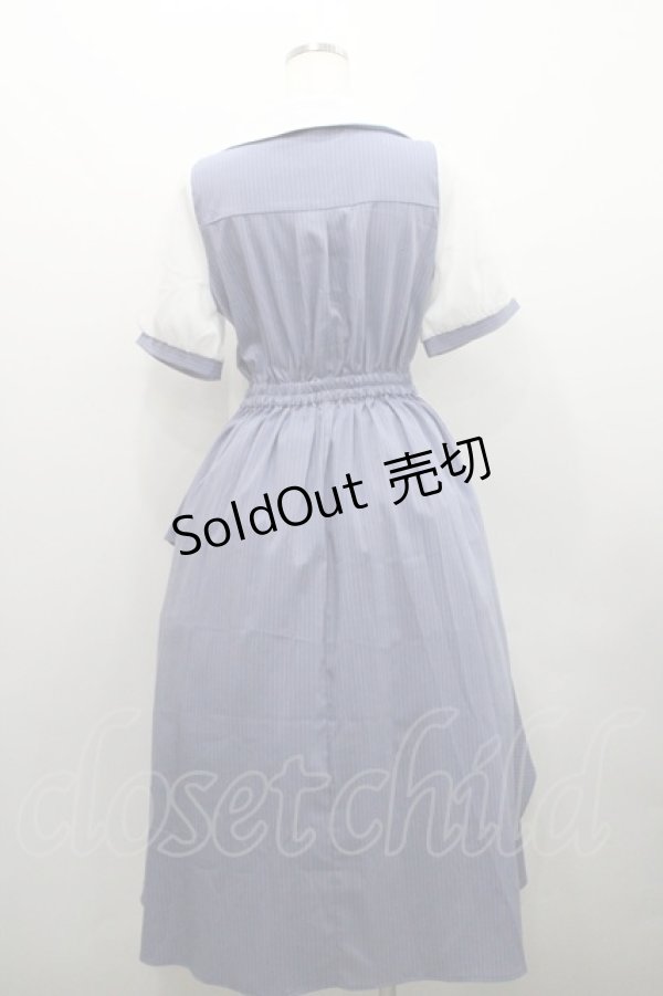 画像2: axes femme / 星座刺繍アシメドッキングワンピース  パープルＸ白 I-26-01-29-048-AX-OP-SA-ZI (2)