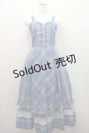 画像: axes femme / センタージップチェックジャンスカ  青チェック I-26-01-29-049-AX-OP-SA-ZI