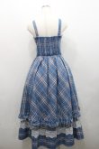 画像2: axes femme / センタージップチェックジャンスカ  青チェック I-26-01-29-049-AX-OP-SA-ZI (2)