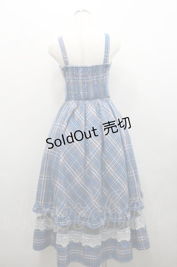 画像2: axes femme / センタージップチェックジャンスカ  青チェック I-26-01-29-049-AX-OP-SA-ZI (2)