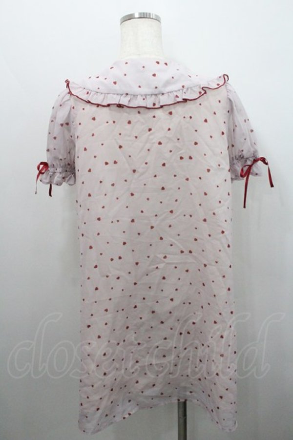 画像2: Ank Rouge / ハート総柄シフォンワンピース  ピンクＸ赤 I-26-01-29-051-CA-OP-SA-ZI (2)