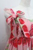 画像3: Bacio Bouquet / Sweet Strawberryハイウエストジャンパースカート  ピンクＸ赤 I-26-01-29-053-0-OP-SA-ZI (3)