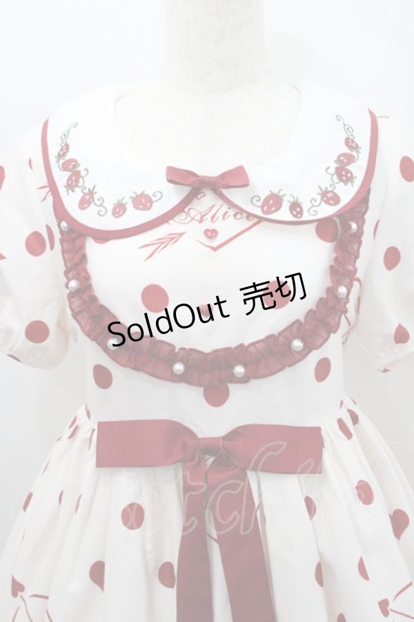 画像3: To Alice / Strawberry Partyワンピース S アイボリーＸ赤 I-26-01-29-054-LO-OP-SA-ZI (3)