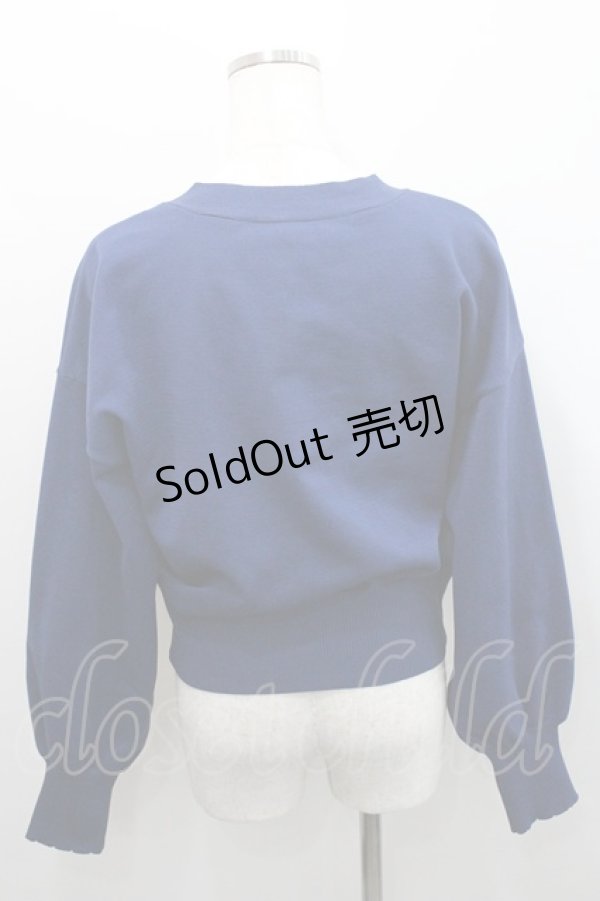 画像2: axes femme / ゴールドボタンニットカーディガン  紺 I-26-01-29-006-AX-TO-SA-ZI (2)