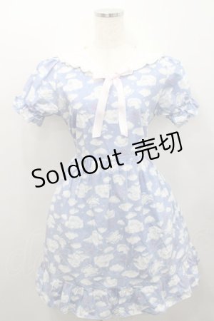 画像: Nile Perch / アニマル雲柄半袖ワンピース  パープルＸ白 I-26-01-29-056-LO-OP-SA-ZI