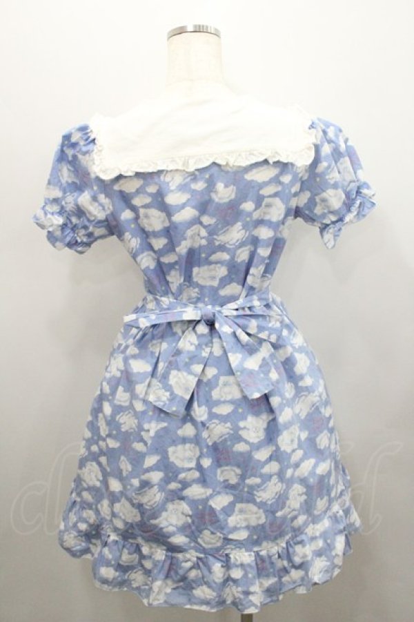 画像2: Nile Perch / アニマル雲柄半袖ワンピース  パープルＸ白 I-26-01-29-056-LO-OP-SA-ZI (2)