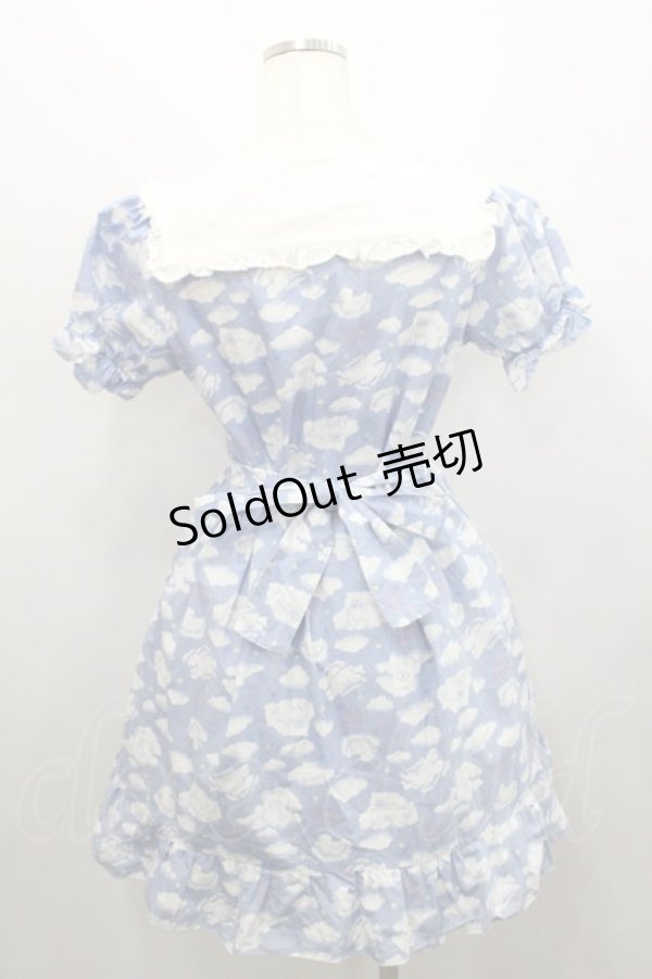 画像2: Nile Perch / アニマル雲柄半袖ワンピース  パープルＸ白 I-26-01-29-056-LO-OP-SA-ZI (2)