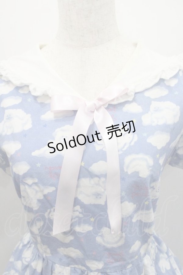 画像3: Nile Perch / アニマル雲柄半袖ワンピース  パープルＸ白 I-26-01-29-056-LO-OP-SA-ZI (3)