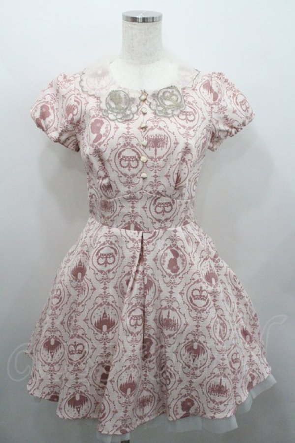 画像1: Secret Honey / プリンセス柄ワンピース 2 ピンク I-26-01-29-057-CA-OP-TE-ZI (1)